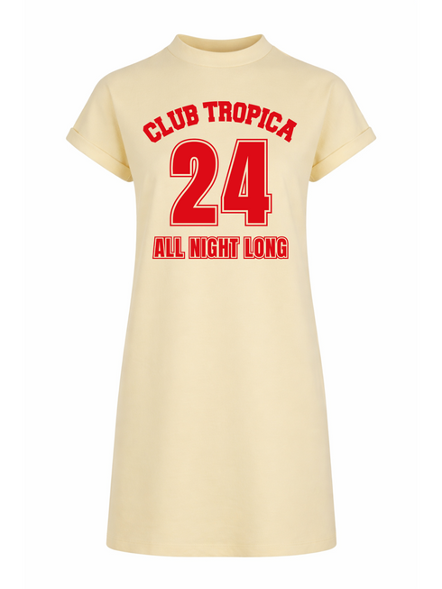 T-shirt Dress Short Club Tropica Red