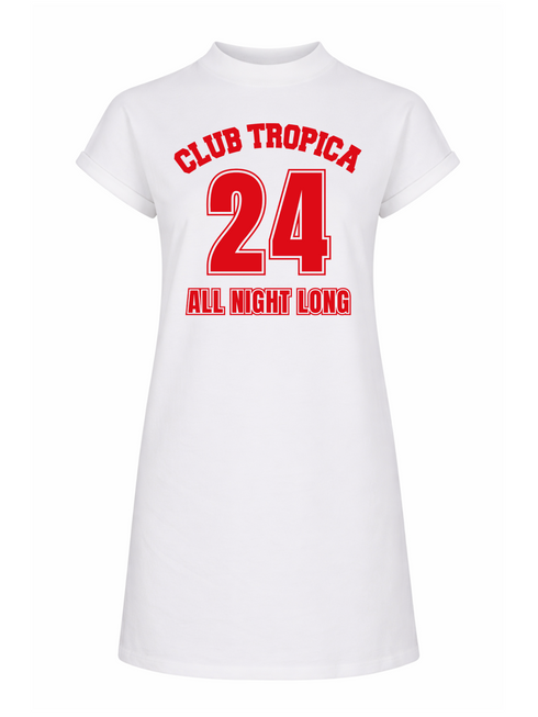 T-shirt Dress Short Club Tropica Red