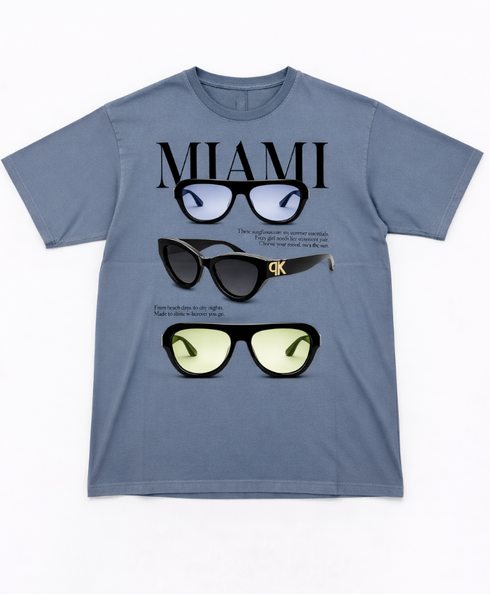 T-shirt Washed Miami Blue