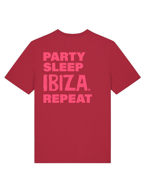 T-shirt Party Sleep Back Pink - Folk Red
