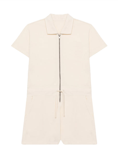 Frottee-Jumpsuit Basic - Offwhite