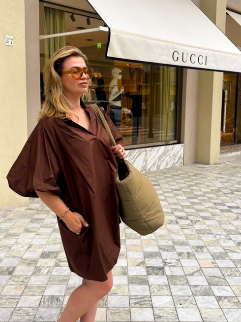The blouse Dress Brown