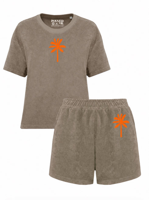 Set Badstof Palm Tree Orange velvet