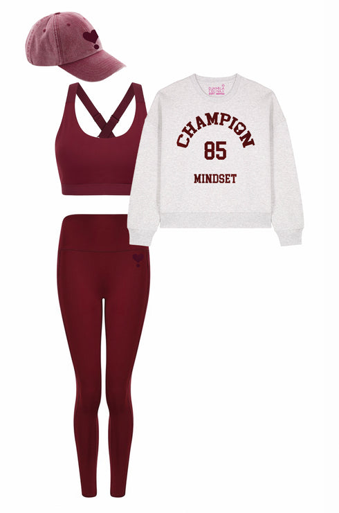 Kastenförmiger Pullover Champion Mindset Bordeaux Velvet