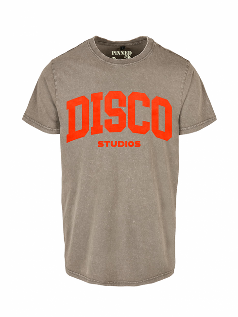 Washed T-shirt Disco Studios Neon Orange Velvet