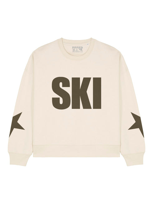 Boxy Sweater SKI Mocha Velvet - offwhtie