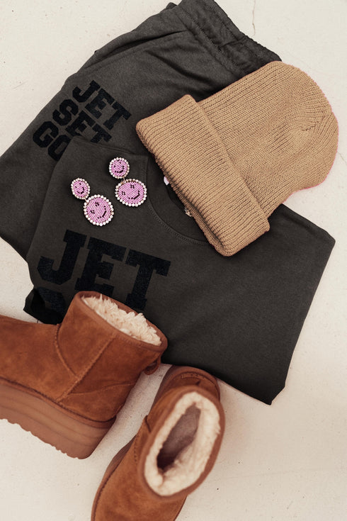 Boxy Sweater Washed Jet Set Go Black Velvet