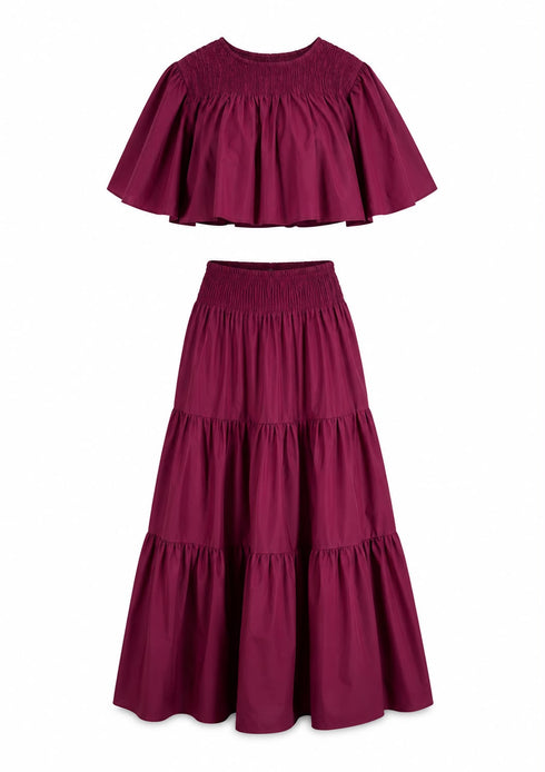 PRE ORDER - Top and Skirt Burgundy