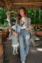 Jeans Wide Leg Jeans Glitter - Blue