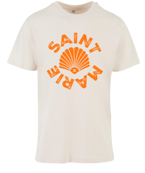 Curve T-Shirt Saint Marie Orange - Off White