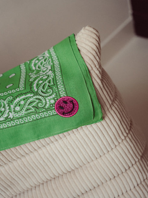 Scarf 3D Smiley Pink Glitter - Green