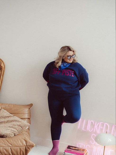 Boxy Sweater Off Piste Hot Pink Glitter