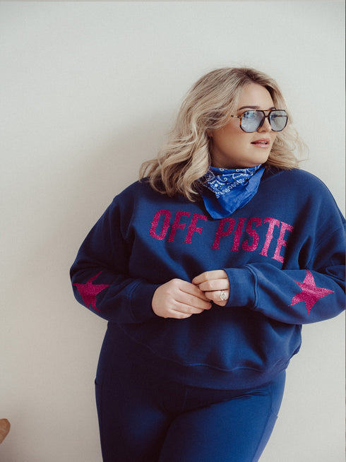 Boxy Sweater Off Piste Hot Pink Glitter