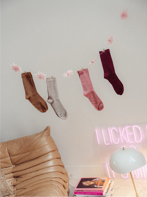 Socks Basic Bordeaux Glitter