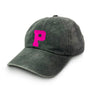 Cap Initial Neon Pink Velvet - Military Green