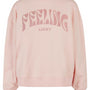 Limited Sweater Boxy Feeling Lucky Peach Velvet - Light Pink
