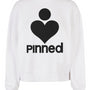 Limited Sweater Boxy PiNNED Black Velvet - White