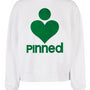 Limited Sweater Boxy PiNNED Green Velvet - White