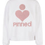 Limited Sweater Boxy PiNNED Peach Velvet - White
