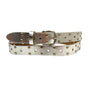 Leather Belt Silver Studs -Silver